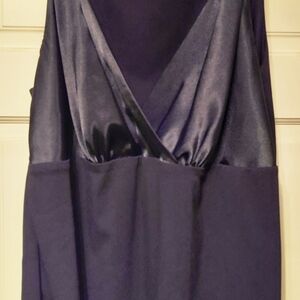 Black Satin & Chiffon W/Rhinestone Buckle Straps  Dressy TOP SZ XL